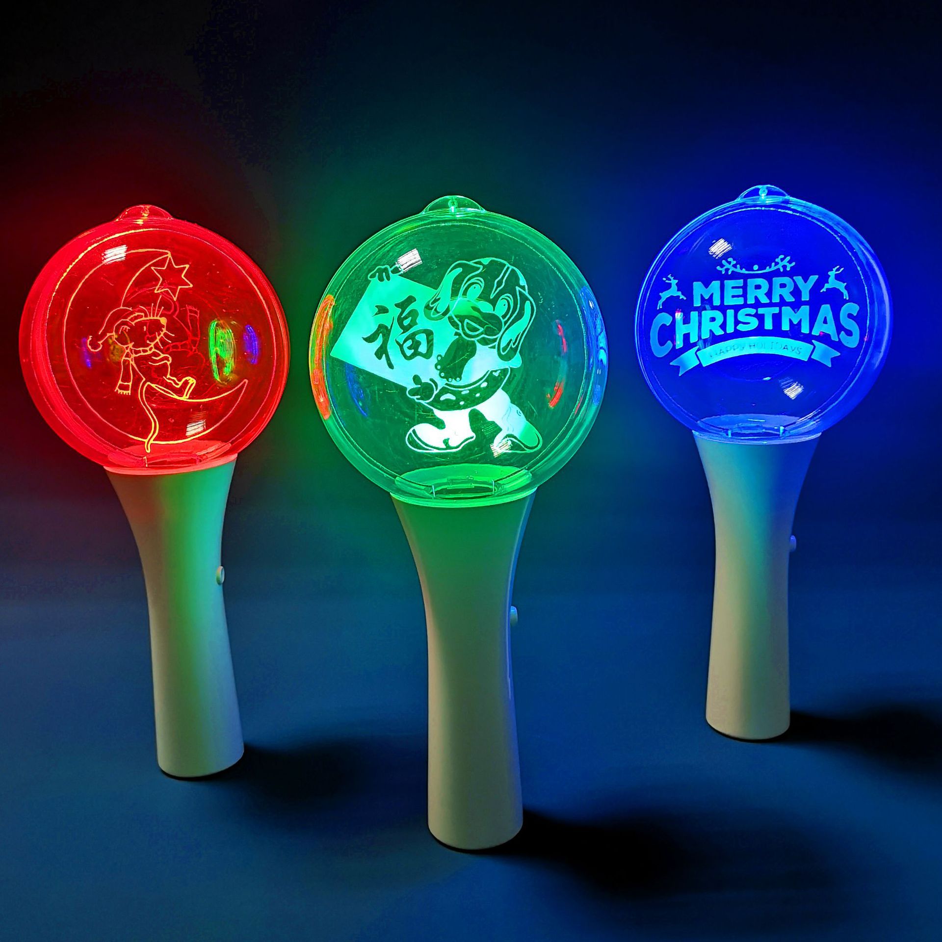 粉丝亚克力荧光棒明星演唱会应援棒发光棒亚克力led手灯15色led球