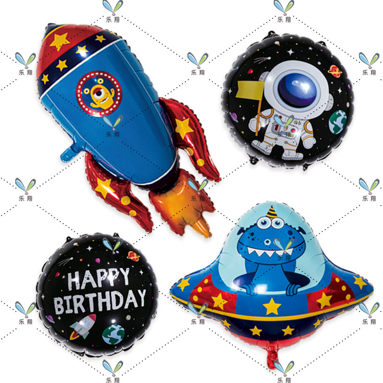 New Aluminum Film Balloon Space Series UFO Rocket Astronaut Aluminum Film Balloon Birthday Party Layout