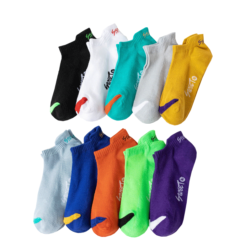 Cotton Socks Male Socks Breathable Sweat Absorbing Summer Thin Cotton Men's Ankle Socks Deodorant Versatile Spring and Autumn Ins Trendy Socks