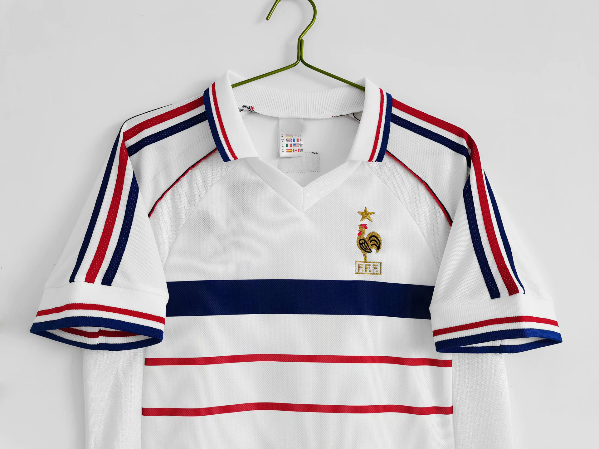 复古球衣98世界杯法国客场白色足球服10号齐达内12号亨利足球队服