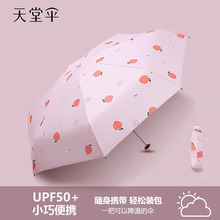 新品天堂伞太阳伞雨伞女晴雨两用小巧便携伞五折超轻高颜值折叠伞