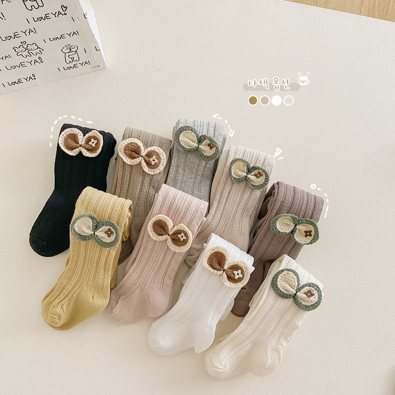 Girls' Leggings Baby Spring and Autumn Cartoon Thin Inner Match Outer Wear Pastoral Lovely Children's Leggings New One-Piece