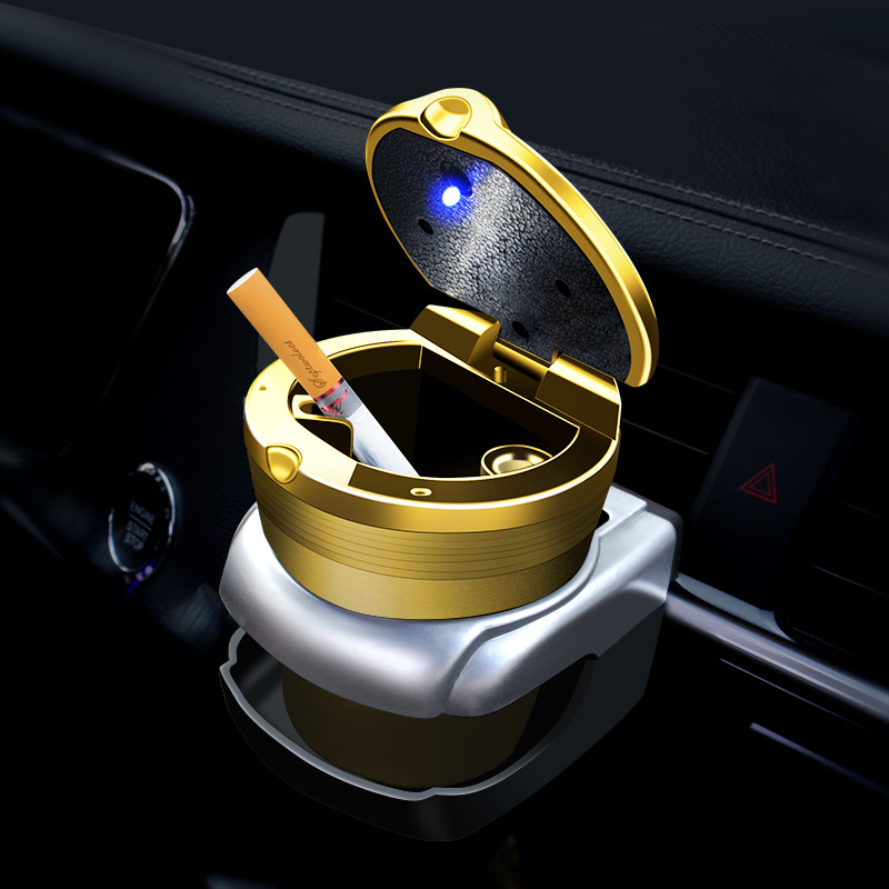 车载烟灰缸男车内多功能汽车用品大全女创意黑科技焑灰缸带盖防飞