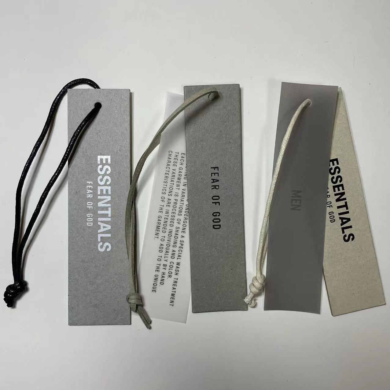 潮牌fear of god副线essentils服装辅料绳子牛油纸整套纸卡吊牌