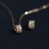 Sterling Silver Gold-plated necklace Zircon transfer beads