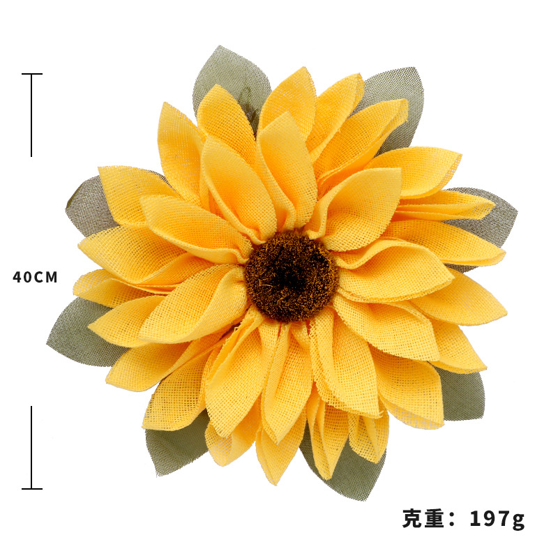 Cross-Border Thanksgiving Decorations Ins Style Ribbon Sun Sunflower Ring Wall Hanging Home Sunflower Door Wall Hanging Pendant