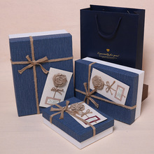 5H6S批发新款复古麻绳礼品盒生日包装盒小清新衣服礼物盒装书相框