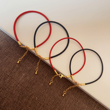 可调节手链细款防水钢丝绳手绳可穿3D硬金黄金转运珠替换皮绳手链