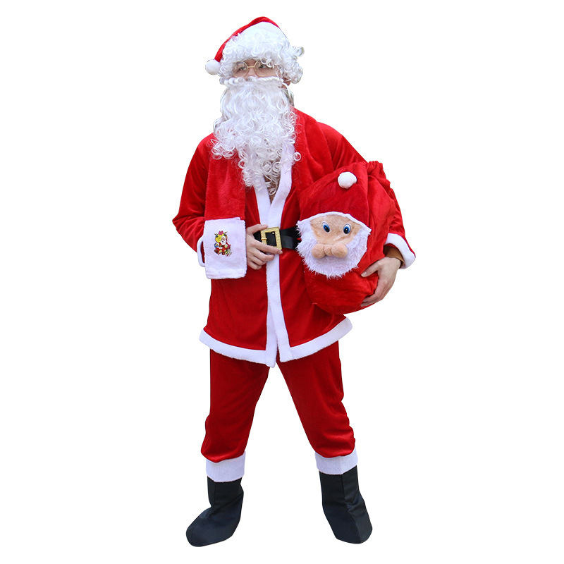 圣诞老人cos服装金丝绒套装儿童圣诞节装扮气氛电商商场卖场批发