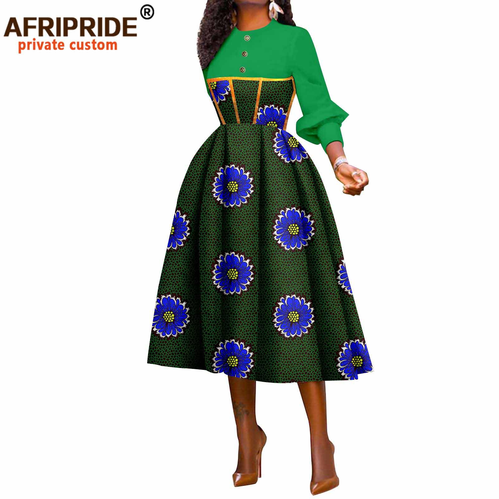 Hot Selling African Ethnic Cotton Batik Women's Dress Afripride 2225031