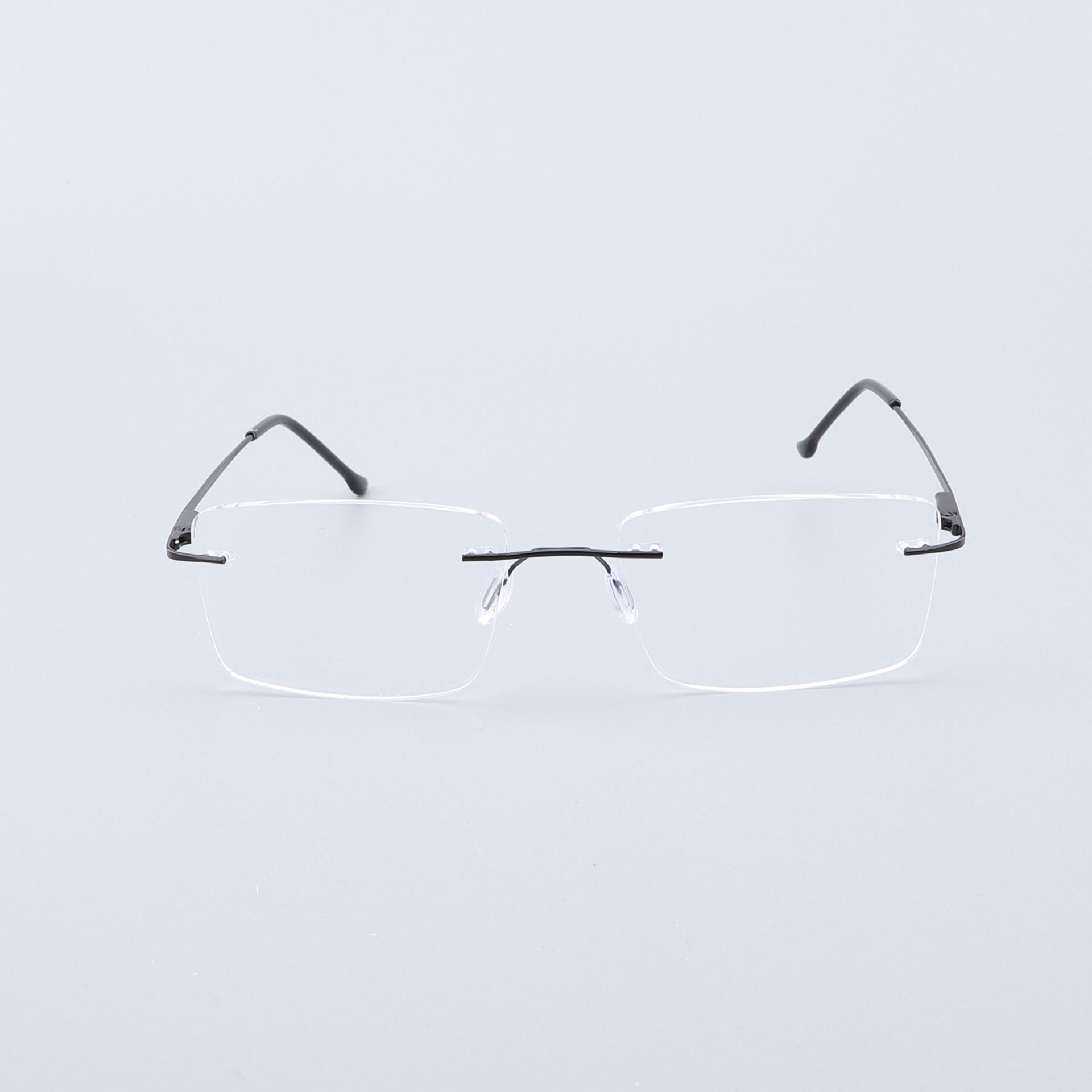 现货批发商务无框金属男款眼镜框架不锈钢超弹方框平光眼镜架