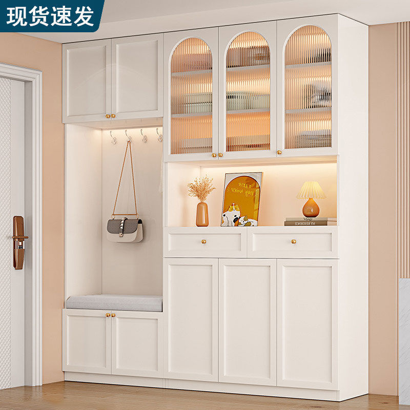 法式鞋柜玄关柜一体入户靠墙隔断柜家用门口收纳柜轻奢储物柜