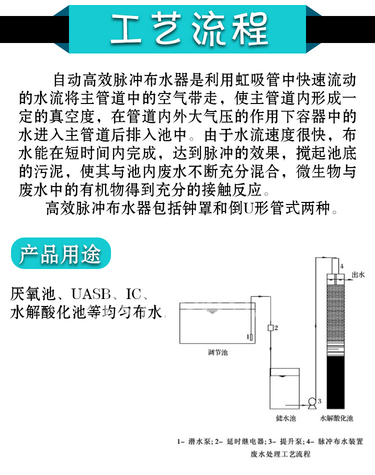 高 效脉冲布水器 水特售后无忧 销 不锈钢钟罩式脉冲布水器