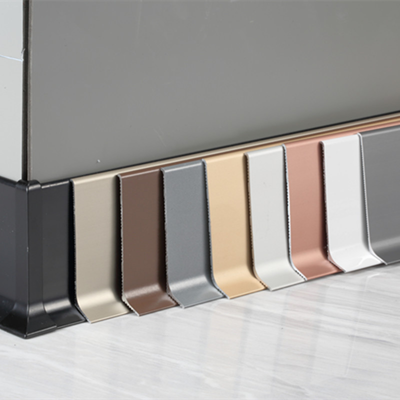 铝合金踢脚线自粘弧形网红极简墙角线4/6/8/10cm公分不锈钢地脚线