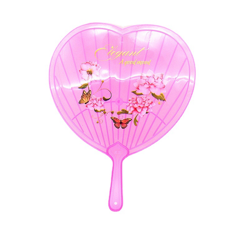 2#桃型扇 塑料扇子 胶扇 塑胶心形扇 一元店地摊夏季热卖厂价直销