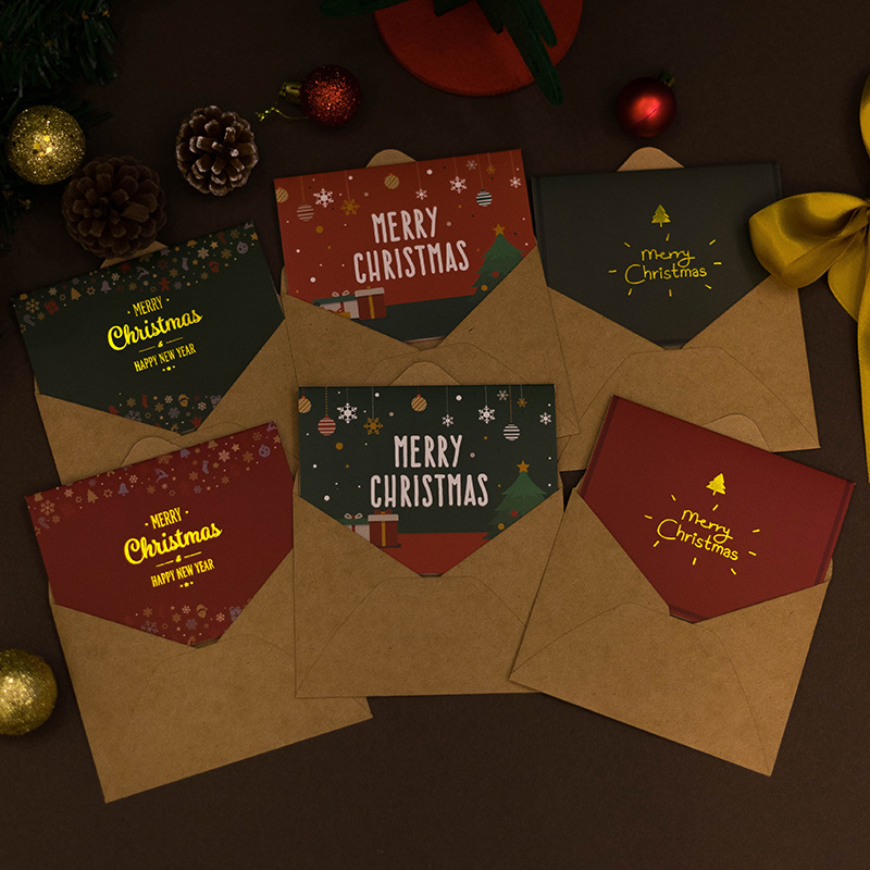 包邮圣诞节贺卡小卡片纸韩国创意diy生日礼物手工留言立体留言卡