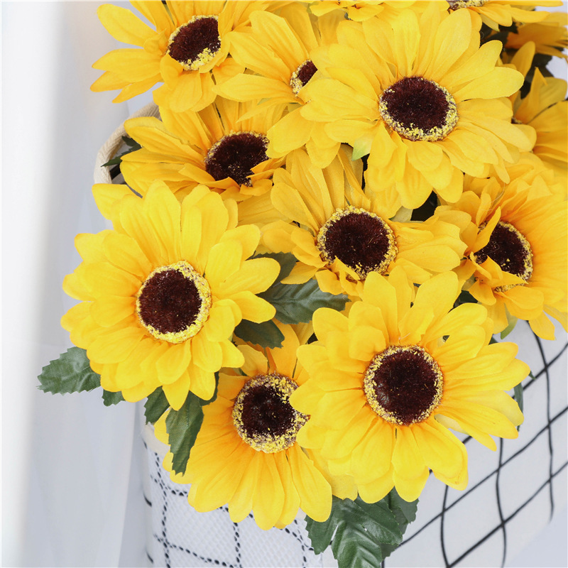 居家装饰仿真花太阳花仿真向日葵小雏菊假花绢花仿真植物一件代发