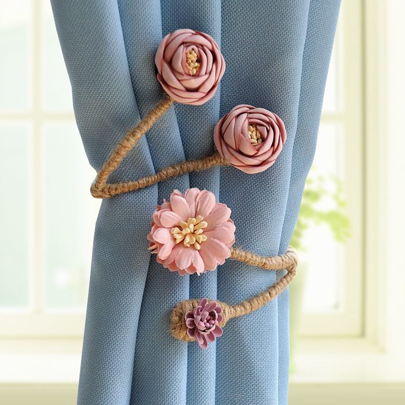 树枝花窗帘绑带创意扣绑饰一对装扎束带挂绳装饰配件扎带捆绑绳子