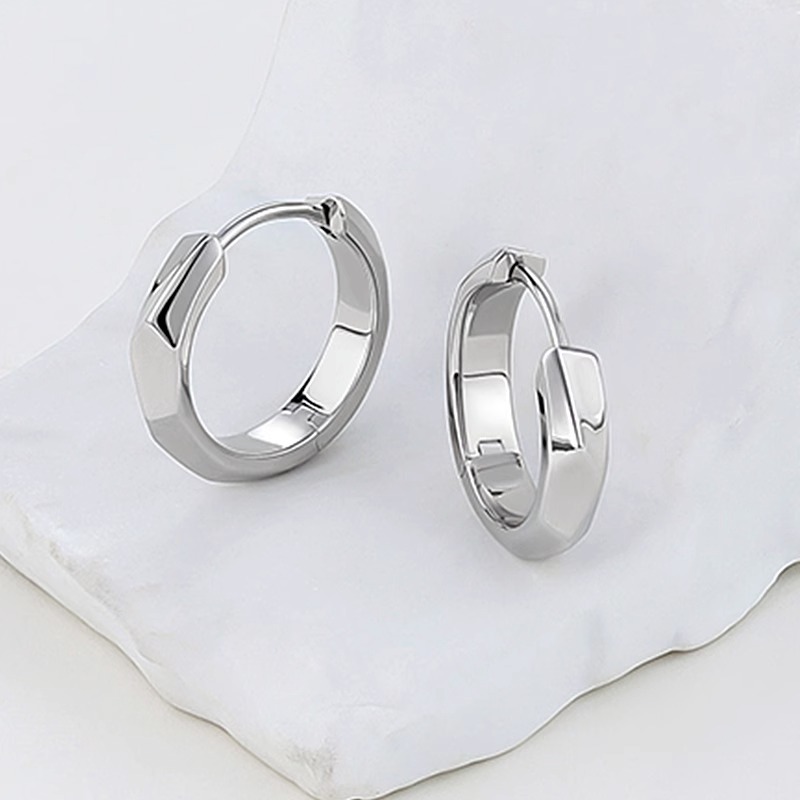 Simple Hoop Earrings Simple Bracelet Earrings Female Personality Elegant Silver Stud Earrings All-Match Personalized Cold Style Ear Clip Female