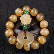 天然西藏算盘珠山羊角男女款佛珠手串 搭配羊角莲花平安扣款手链