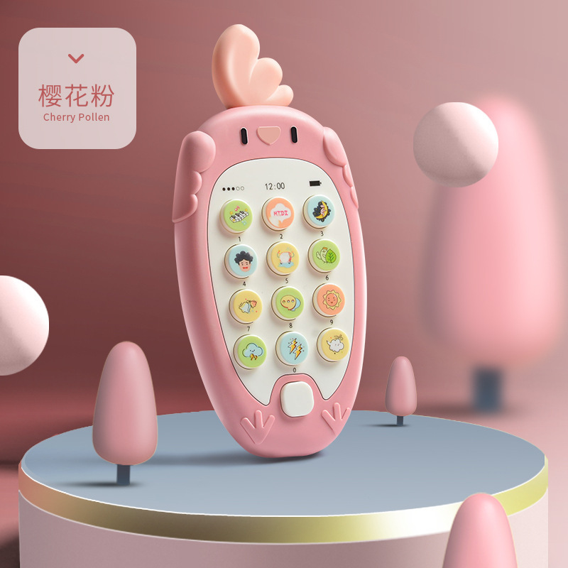children‘s mobile phone simulation early childhood education for baby biteable baby phone toy music bilingual telephone toy gift