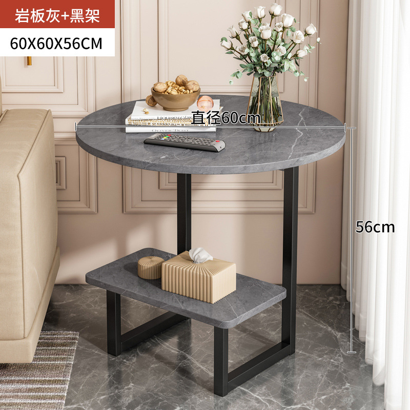 Nordic Light Luxury Coffee Table Modern Minimalist Creative Small Table Side Table Table Home Living Room Double Layer Sofa Side Table Side Table Side Cabinet