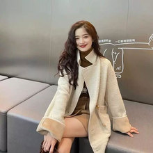 商场同款2024年女新款韩版宽松加绒外套两面穿外套夹克