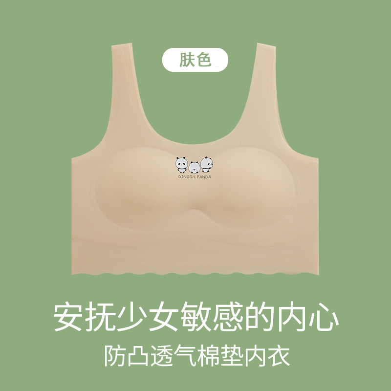 Seamless Girl Puberty Girl Girl's Underwear Ice Silk Underwear Student Junior High School Student Adolescent Bra Vest