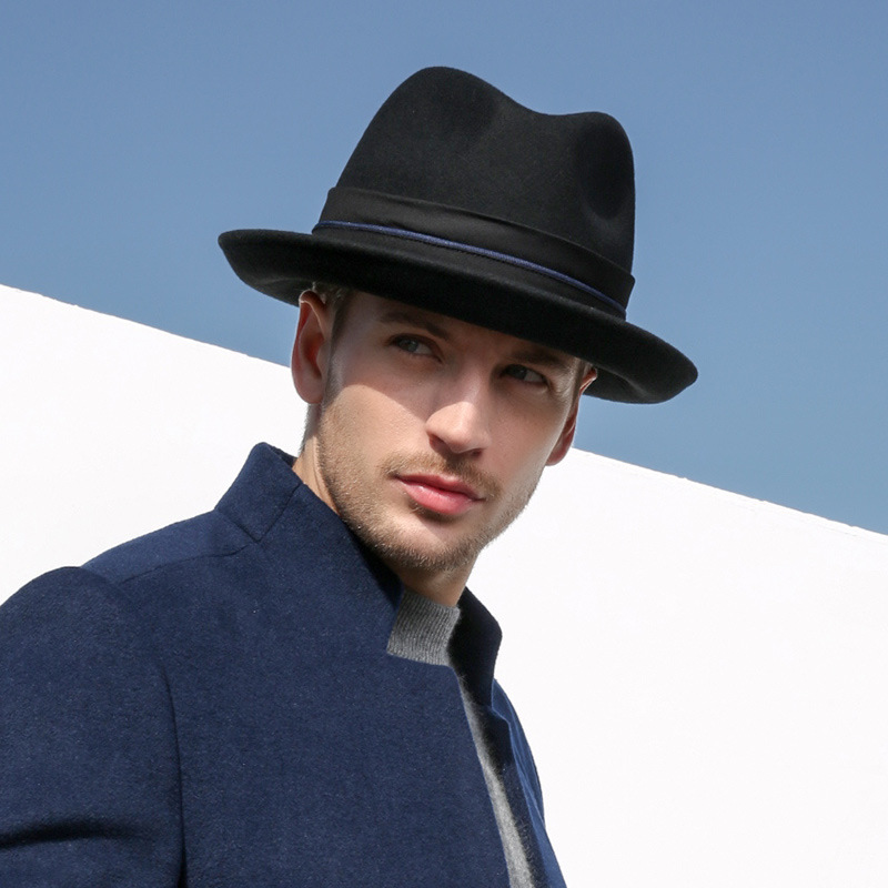 灵珑 绅士帽秋冬 小礼帽男女士舞台遮阳帽英伦全羊毛呢帽子爵士帽