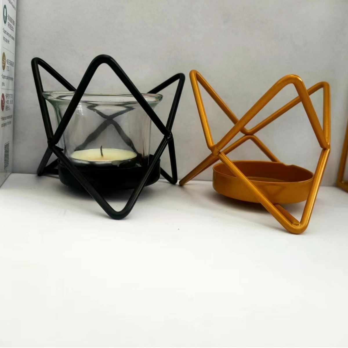 iron square iron incense burner gold essential oil lamp burn