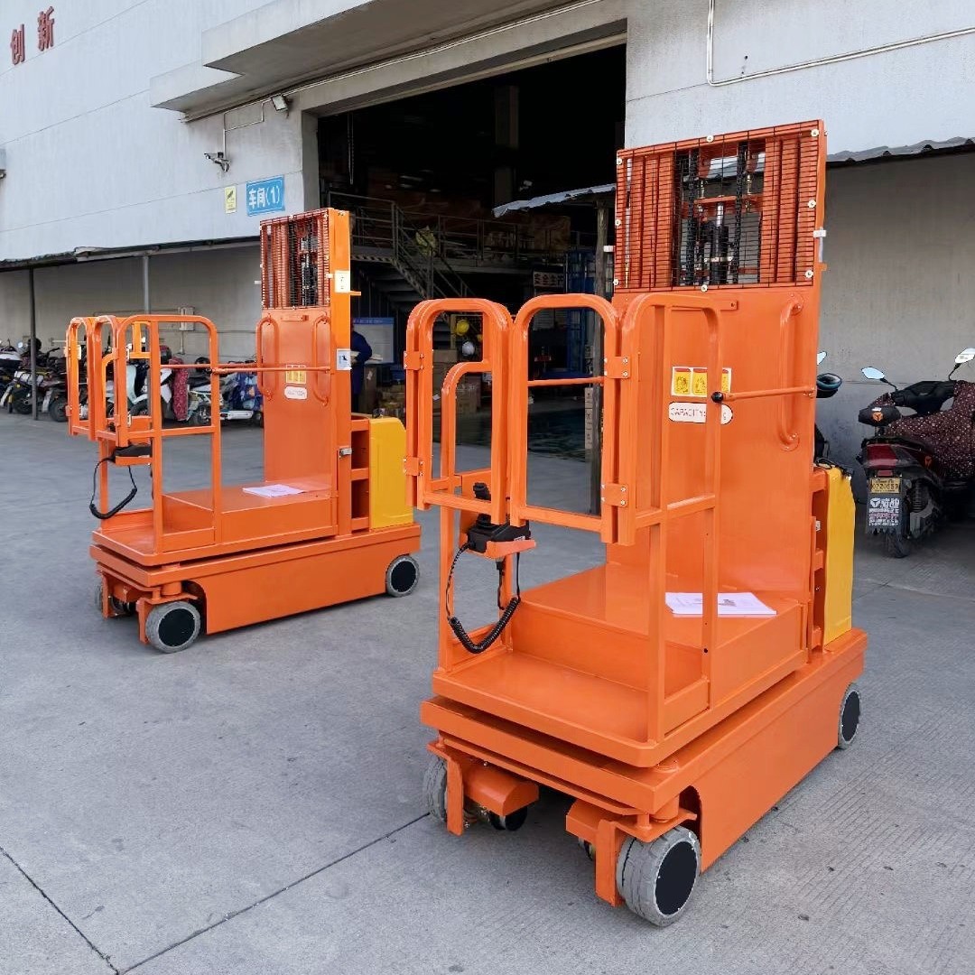 普尔夫全半电动高空取料机仓库拣货登高车上货搬运升高平台升降机
