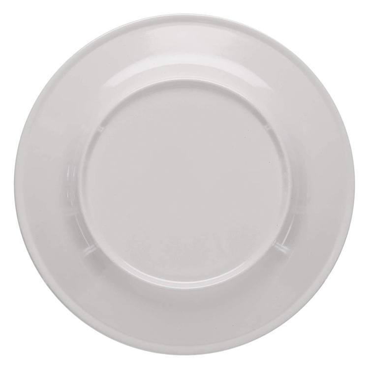 10-Inch Disc Melamine Tableware Food Tray Side Plate Drop-Resistant Melamine Salad Dish Customizable Logo Food Safety