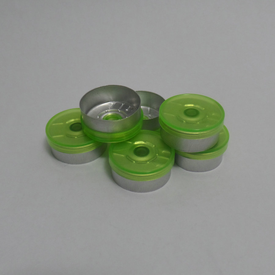 现货批发西林瓶,抗生素瓶铝塑组合盖,20#绿透盖,全撕开盖