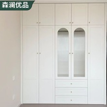 北京厂家定 制衣柜卧室法式欧式全屋衣 柜一门到顶现代简约玻璃门