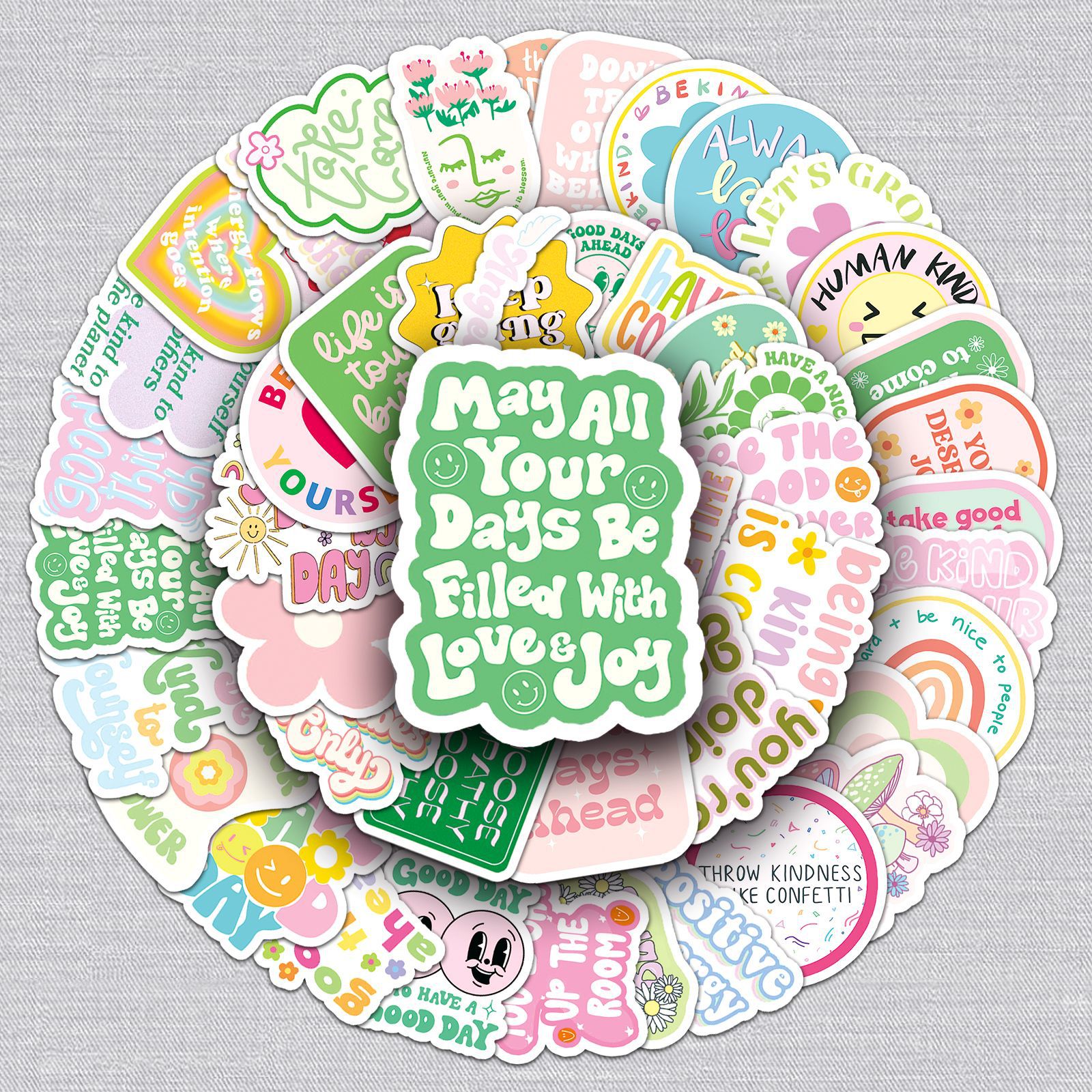 50张丹麦粉学励志英文个性跨境热卖文字标语装饰水杯行李箱贴纸