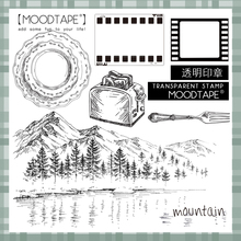moodtape 10月新品 去爬山用餐胶片地面手帐橡皮章橡胶透明印章.