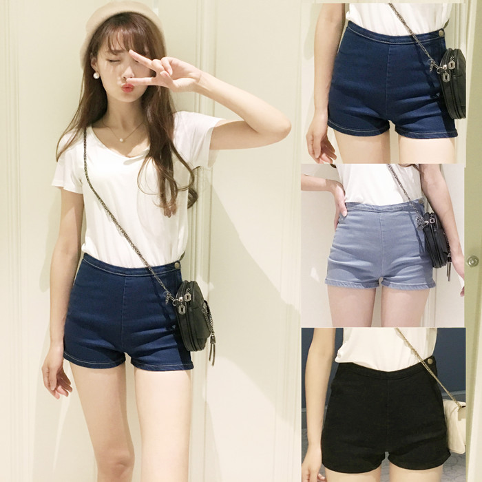 韩版包邮弹力牛仔短裤女式薄款显瘦修身2019短裤热裤潮女裤子aa裤