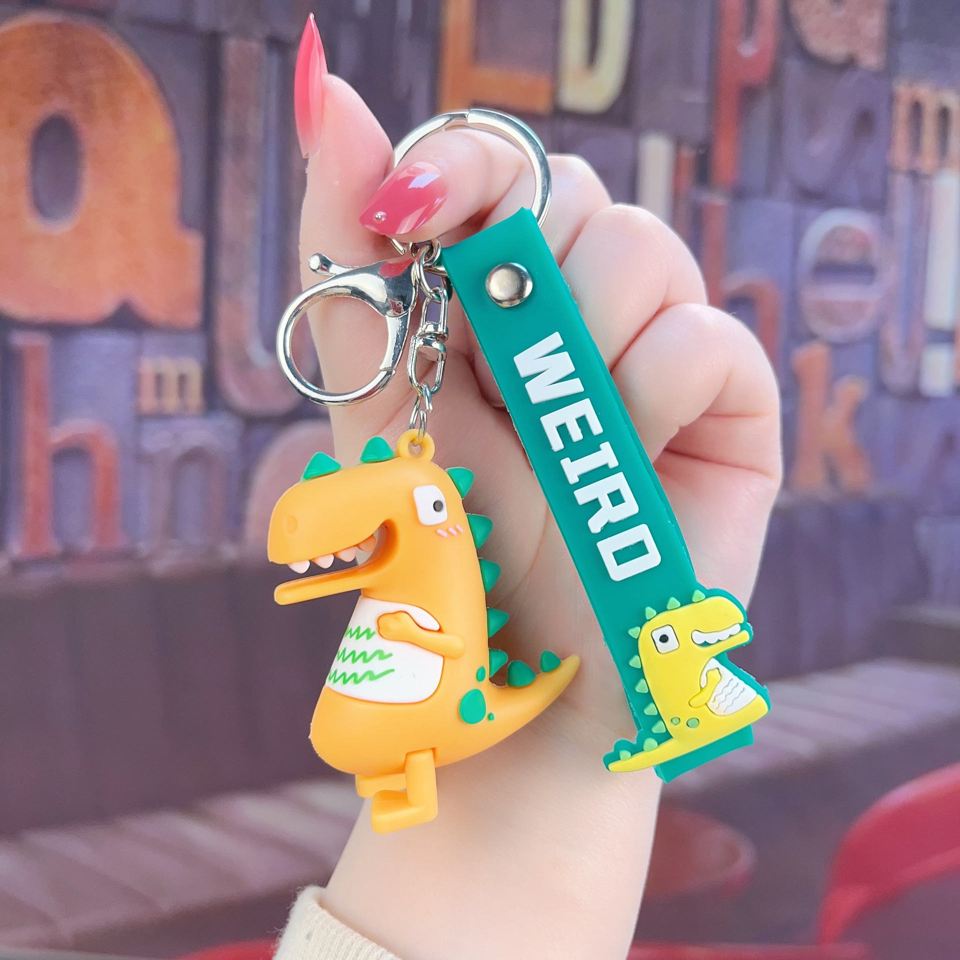 Cartoon Cute Dinosaur Keychain Personality Bag Pendant Doll Hanging Ornament Car Key Chain Small Gift Wholesale