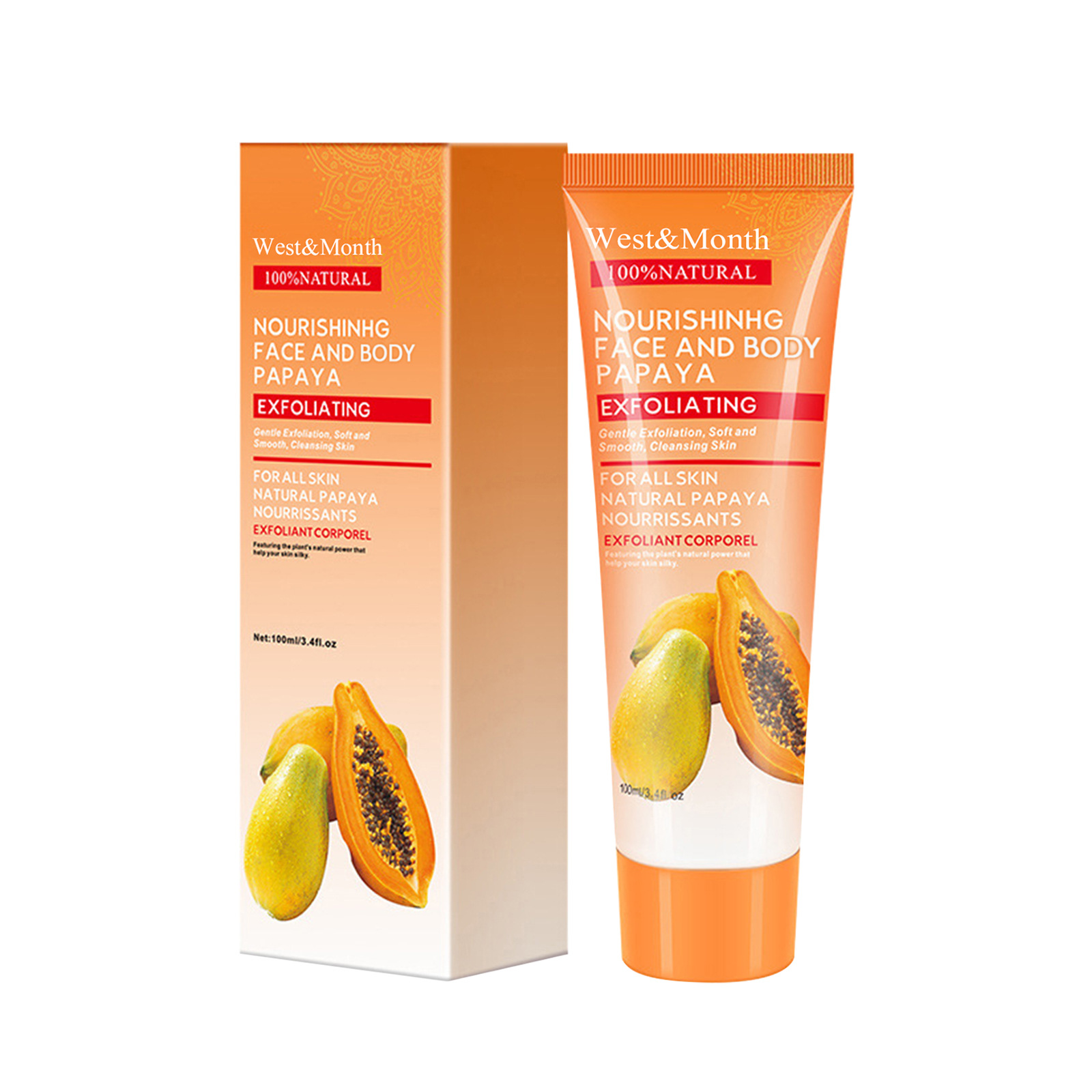 West & Month Papaya Cleansing Cutin Gel Gentle Cleansing Cutin Skin Brightening Skin Rejuvenation Gel
