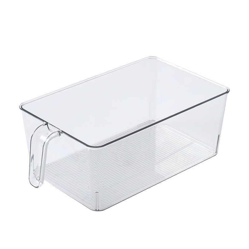 Refrigerator Storage Box Pet Large Food Organizing Box Transparent Rectangular Refrigerator Storage Crisper with Handle