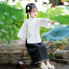 儿童23年夏季新款短袖汉服套装宝宝两件套中国风民族女童网红洋气