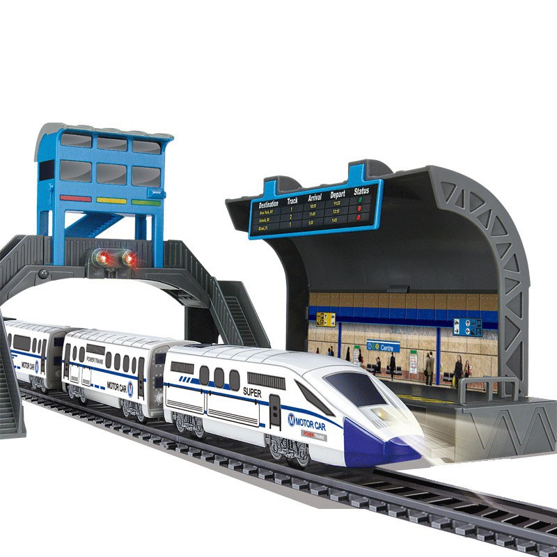 儿童火车轨道百思奇高铁工程带玩具和谐号动列车电动模型男孩跨境