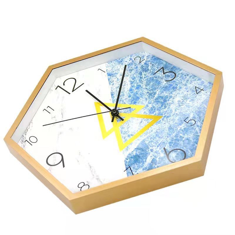 Clock Wall Clock Living Room Modern Minimalist and Magnificent Home Quartz Clock Creative Mute Hexagonal Nordic Clock Pocket Watch