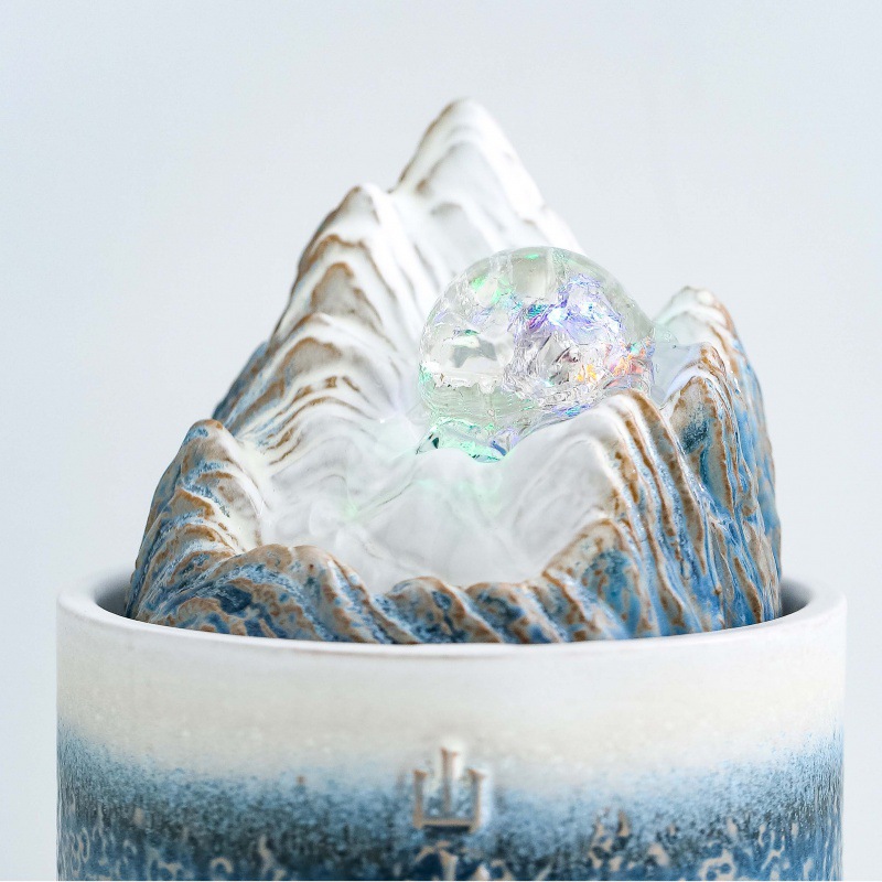 Modern Minimalist Tea Table Study Landscape Decorations Rockery Fountain Crystal Ball Creative Small Flowing Water Ornaments