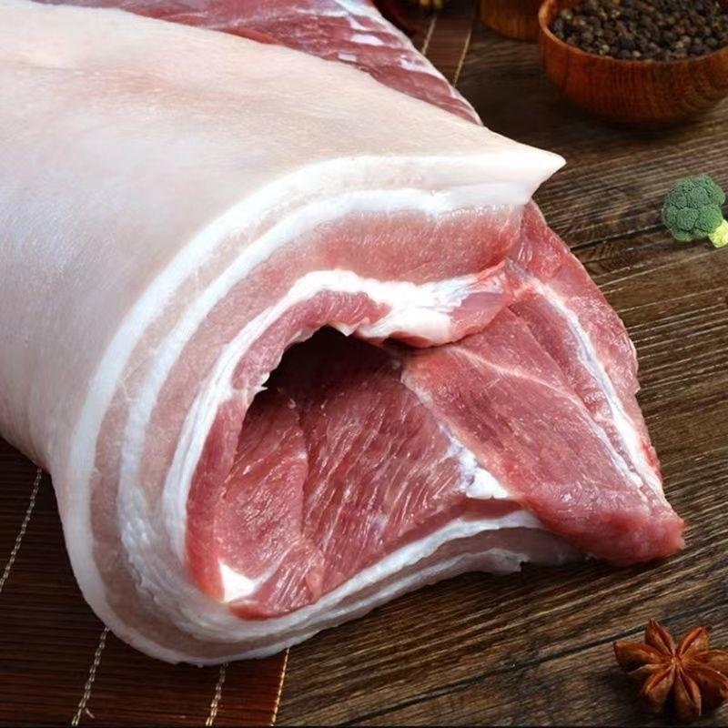 带皮五花肉猪肉整块散养土猪黑猪肉新鲜现杀三线精五花肉整箱批发