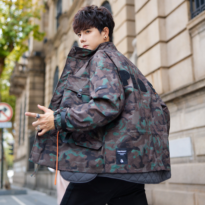 外贸高档中青年男装加厚保暖羽绒衣男士冬季立领迷彩羽绒服外套