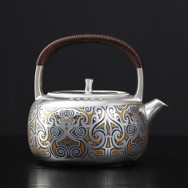 何赋森银壶纯手工煮茶壶煮茶器陶瓷大容量电陶炉抖音同款高档礼盒