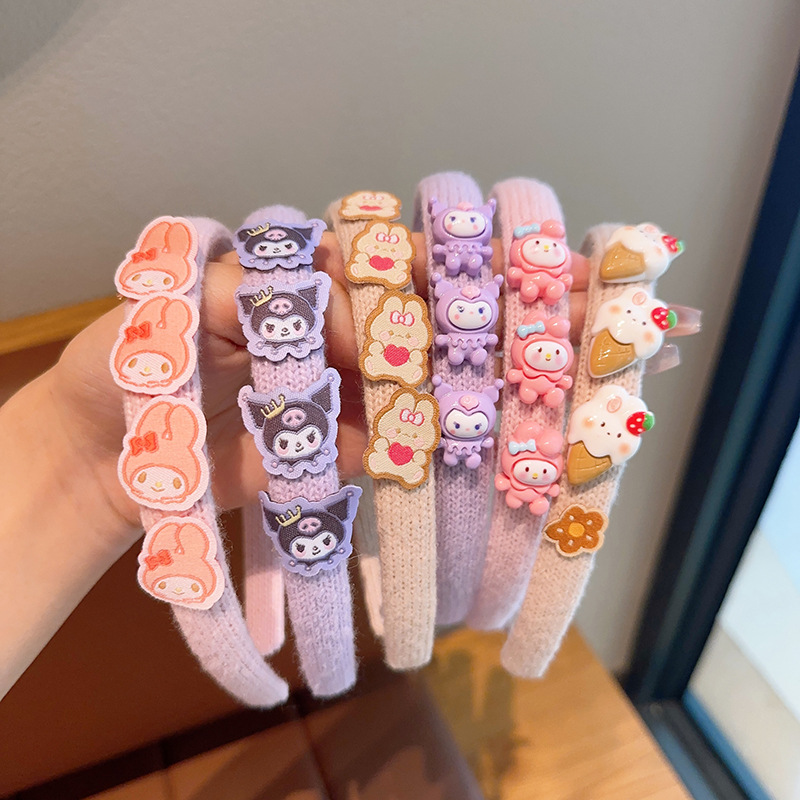 针织女孩儿童宝宝不勒头新款发捆女童发卡高级感可爱卡通发箍发卡