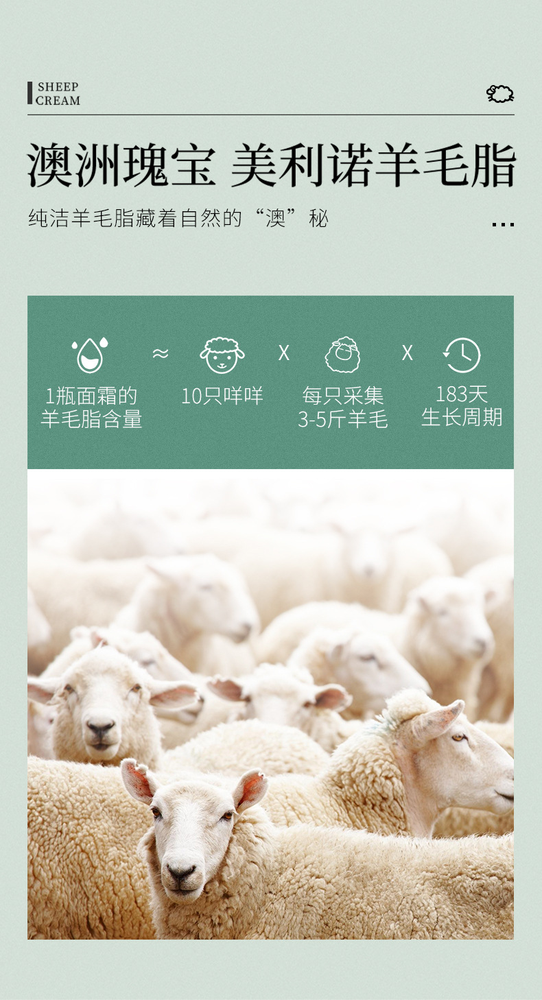 伊露莹绵羊油保湿霜265g 补水滋润霜温和保湿面霜防干裂秋冬护肤