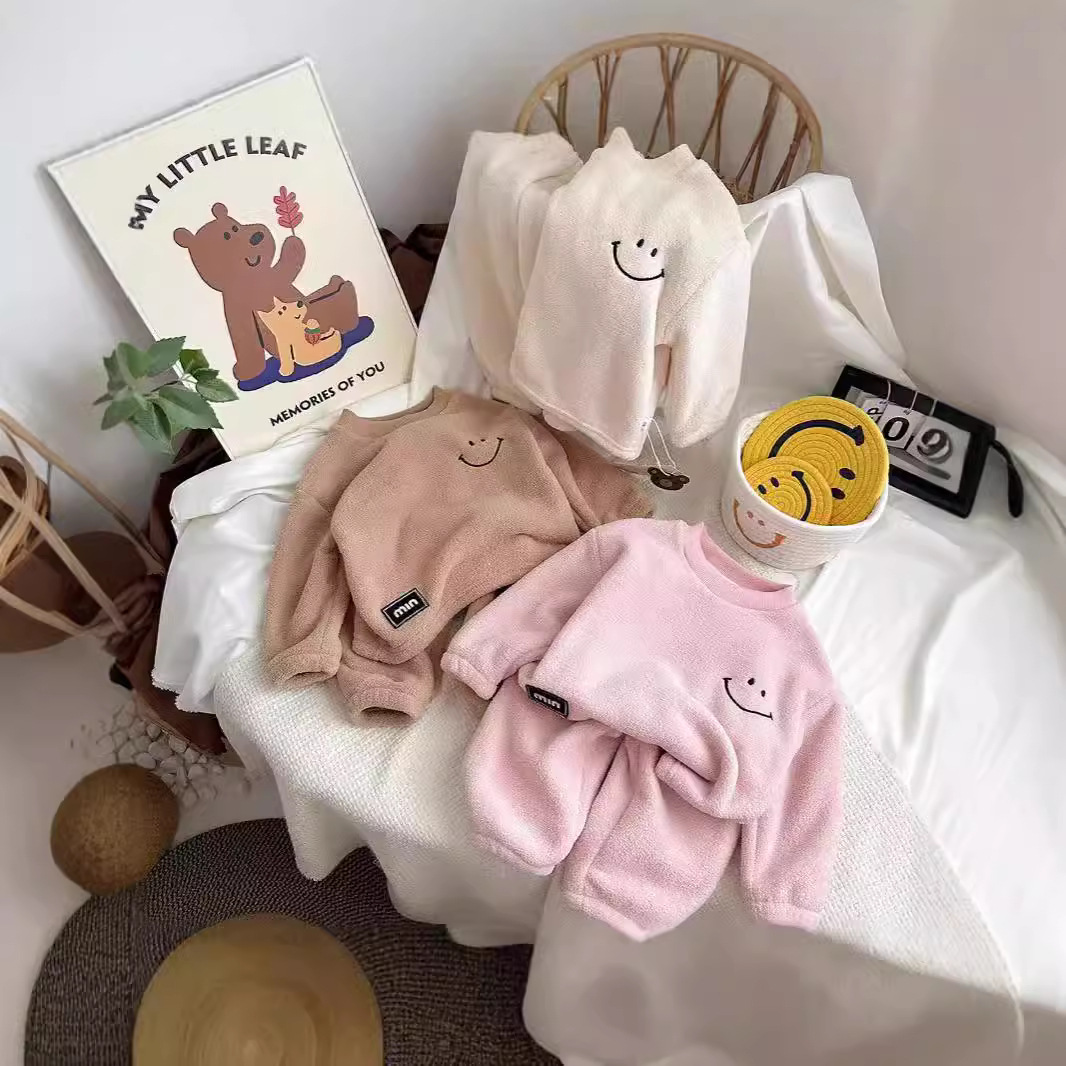 儿童睡衣套装保暖秋冬新款男童加厚家居服宝宝加绒衣服套装批发